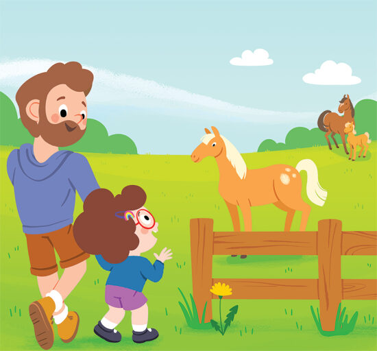 Le cheval dans le pré
